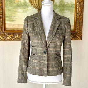 An Original MILLY of New York Vintage Classic Plaid Wool Jacket Sz 2